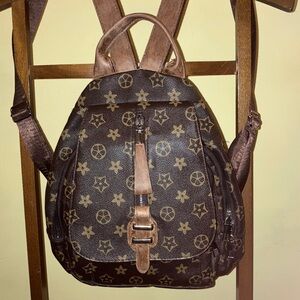 Monogrammed back pack brown